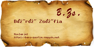 Báró Zsófia névjegykártya
